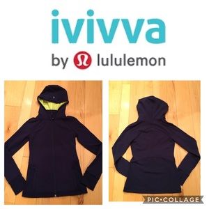 Lululemon Girl’s Ivivva Navy Blue Hooded Jacket 10